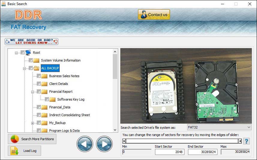 Screenshot of Windows FAT File Recovery 3.0.1.5