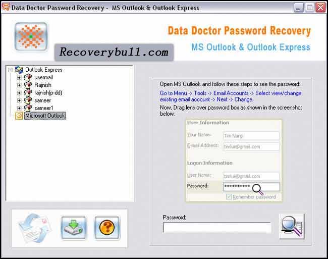 Screenshot of Recover Outlook PST File Password