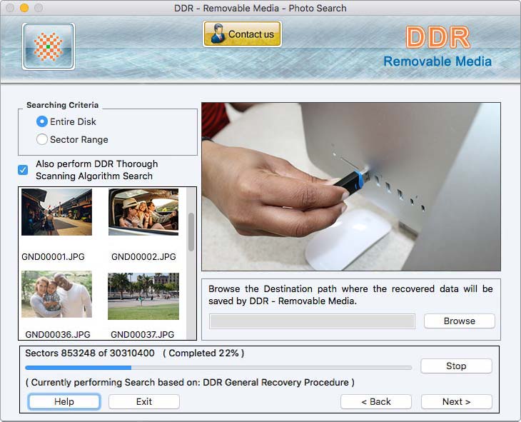 Screenshot of USB Recover for Mac
