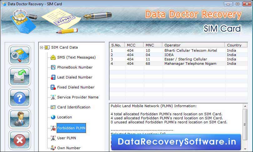 Screenshot of Recover SIM Card