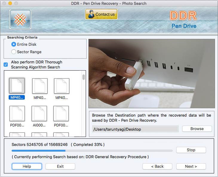Screenshot of Mac Recovery USB