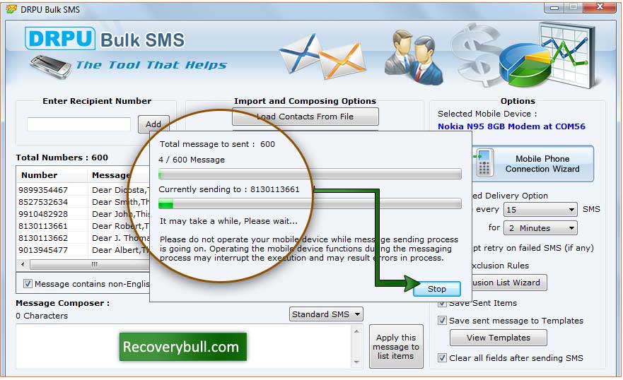 GSM Mobile SMS Sending Software 8.2.1.0