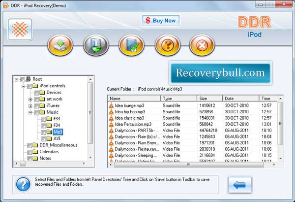 Screenshot of iPod Recovery