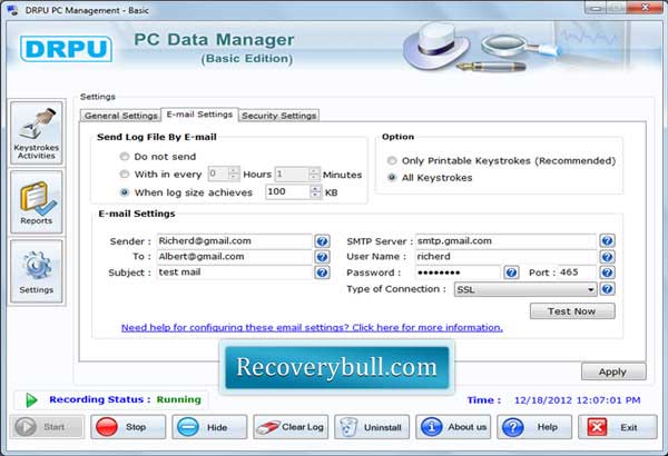 Screenshot of Download Keylogger Free