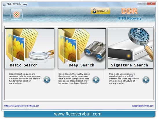 Screenshot of NTFS Files Recovery Software