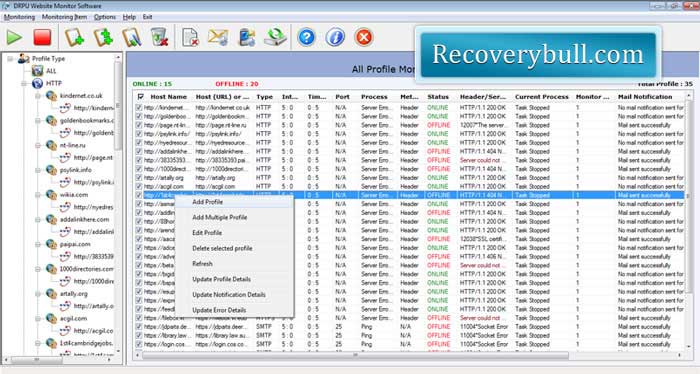 Screenshot of Web Monitoring Tool 4.5.0.2