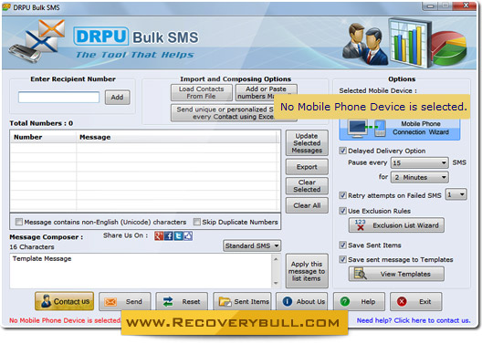 Click for Bulk SMS Software for GSM Mobile Phones Screenshot