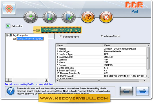iPod Data Recovery Software Screenshot