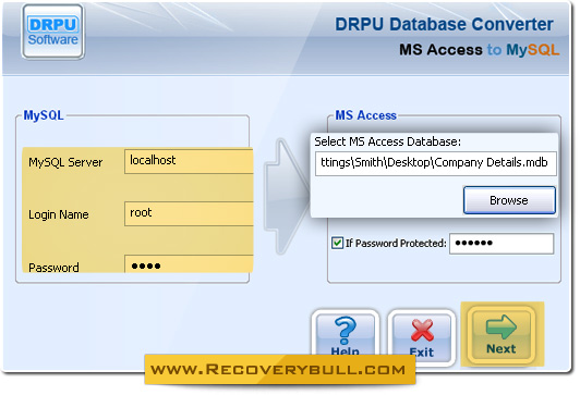 MS Access to MySQL Database Converter Screenshot