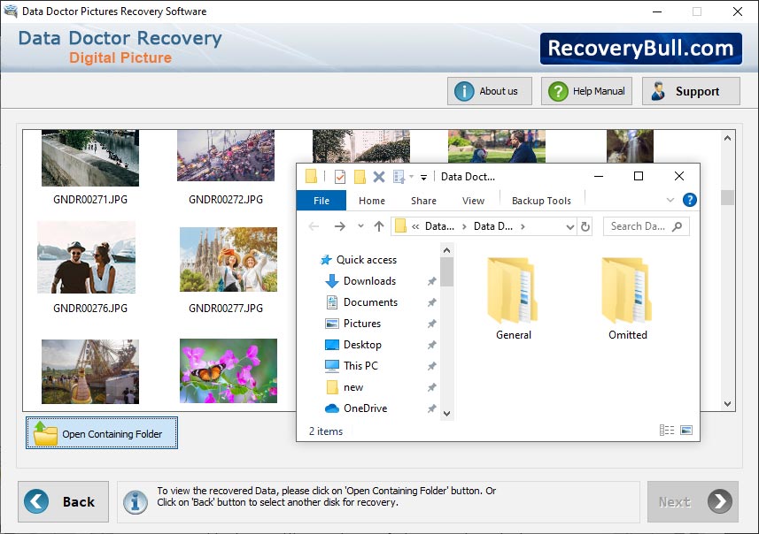 Open Containing Folder Digital Photo Recovery Software
