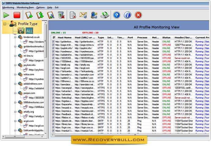 Website Monitoring Tool Screenshot