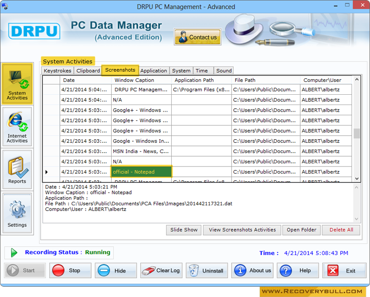 Advance KeyLogger Software