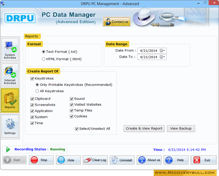 Advance KeyLogger Software