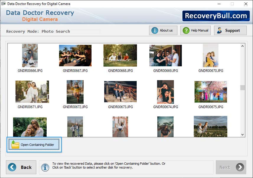 view the recovered data, Digital Camera Data Recovery Software