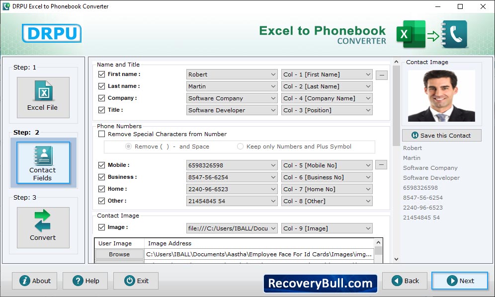 Excel to Phonebook Converter Software