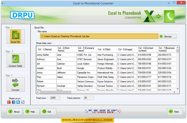 Excel to Phonebook Converter Software