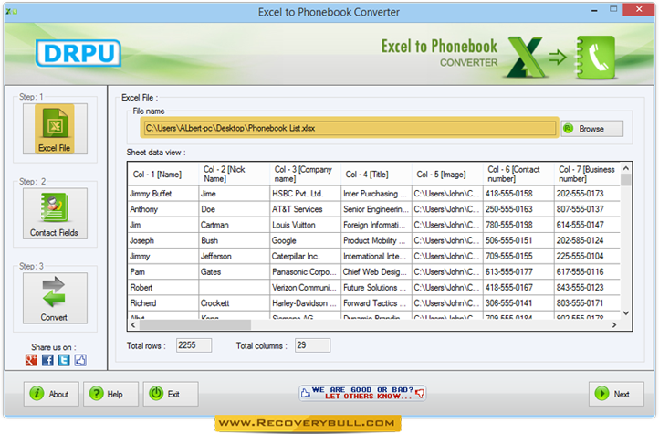 Excel to Phonebook Converter Screenshots