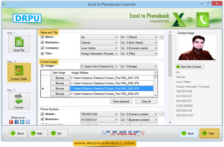 Excel to Phonebook Converter Software