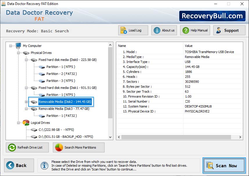 disk or partition FAT Data Recovery Software