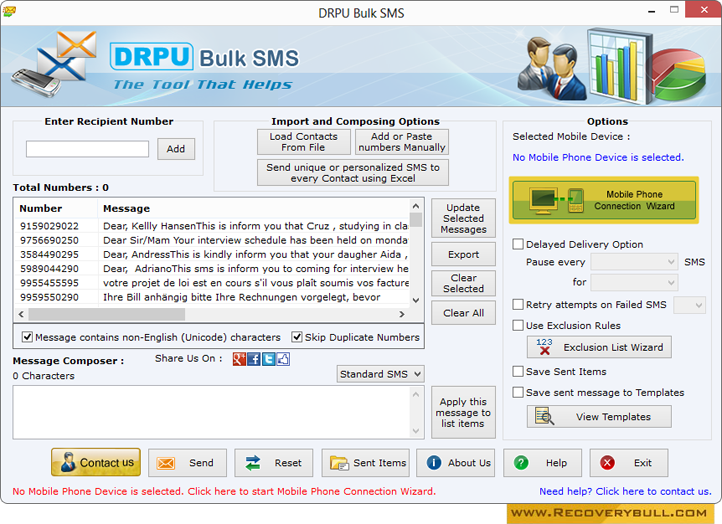 Bulk SMS Software for GSM Mobile Phones