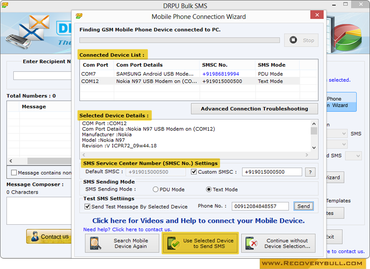 Bulk SMS Software for GSM Mobile Phones