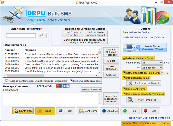 Bulk SMS Software for GSM Mobile Phones