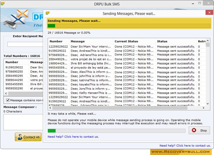 Bulk SMS Software for GSM Mobile Phones