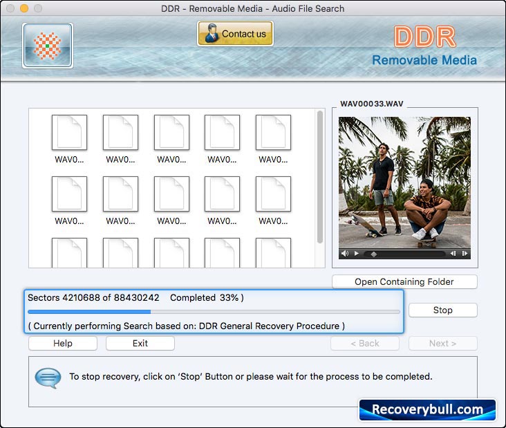 searching process Mac USB Digital Media Data Recovery