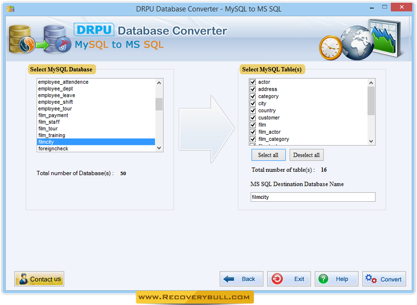 MySQL to MSSQL Database Converter