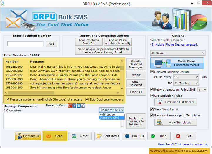 Bulk SMS Software – Professional