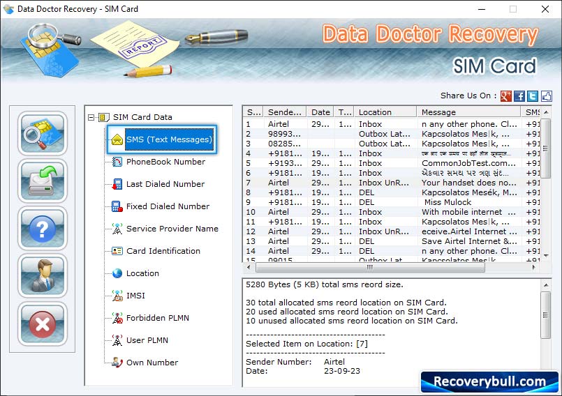 Select SMS (Text Messages) Select SMS (Text Messages)