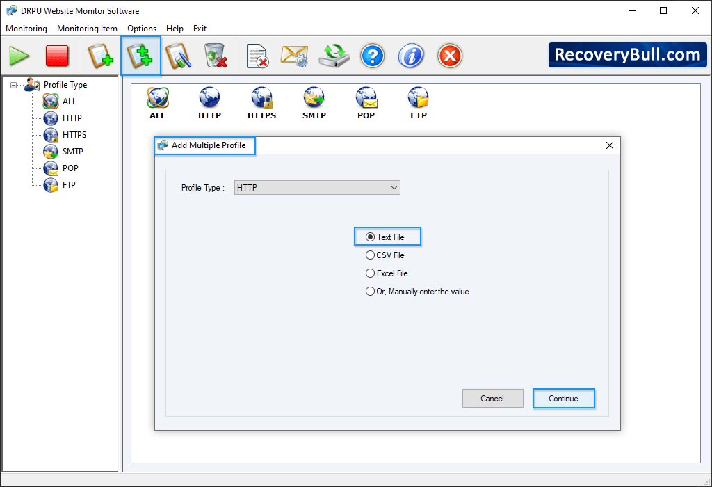 All Profile Monitoring View Website Monitoring Utility Screenshots
