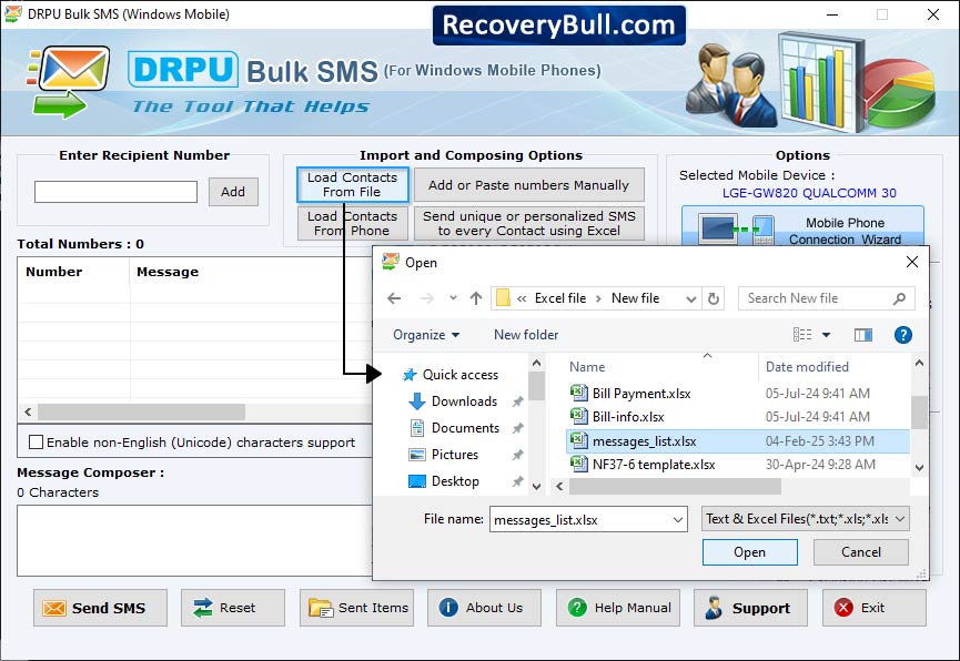 Bulk SMS Software for Windows Phones