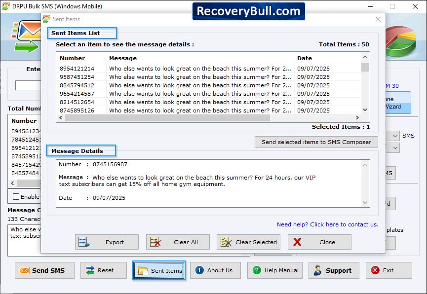   Bulk SMS Software for Windows based Mobile Phones