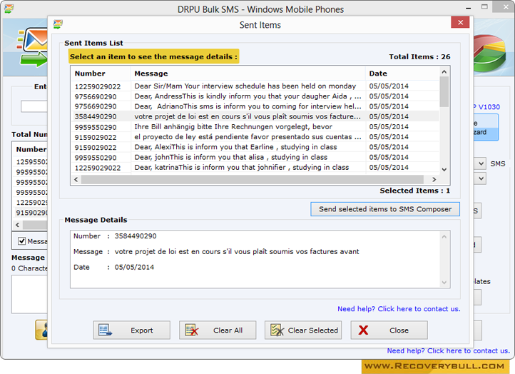 Bulk SMS Software for Windows Phones